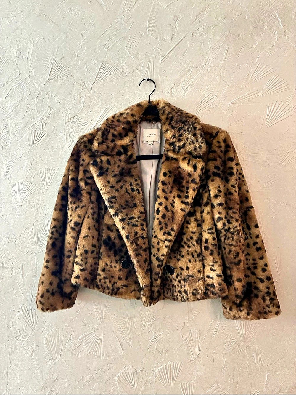 LOFT Leopard Print Teddy Jacket